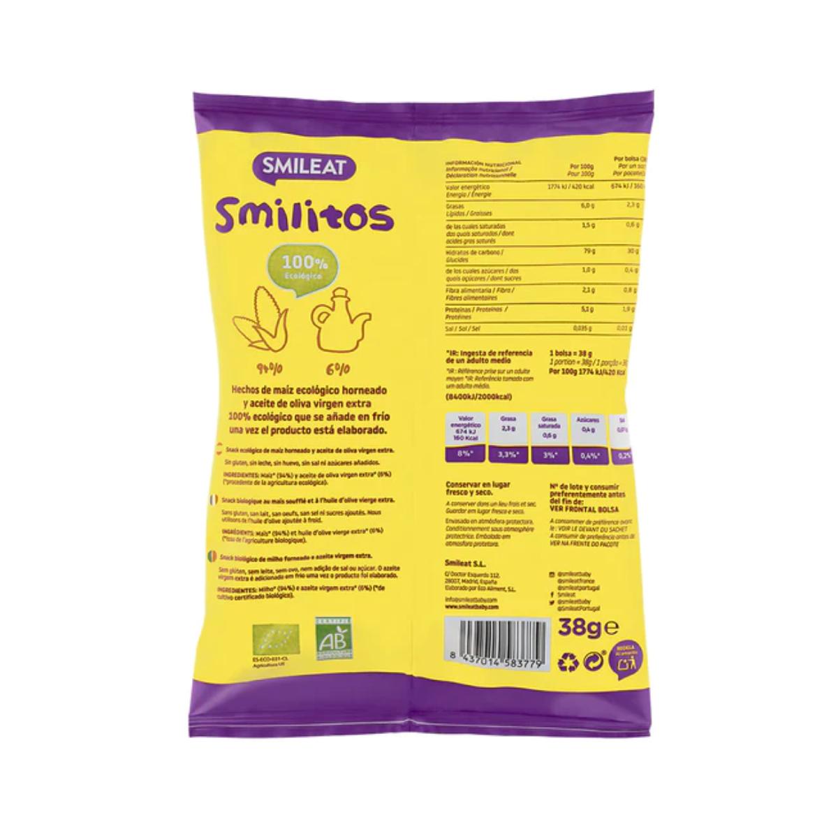 Pack 12x Smilitos, vermicelles de maïs bio Smileat, 38 g
