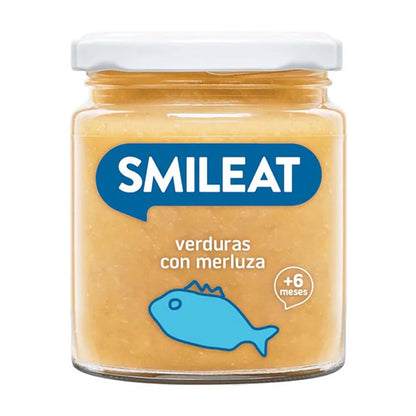 Pack of 12 Organic Vegetable and Hake Jars +6 months Smileat 230g