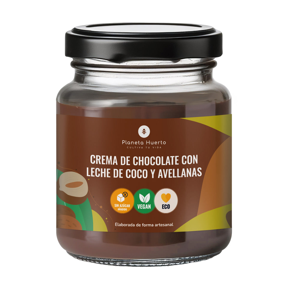 Chocoladecrème met kokosmelk en hazelnoten ECO Planeta Huerto 230 g