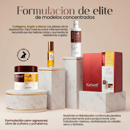 Set Mascarilla Colágeno + Aceite + Champú Maca Karseell 500ml + 50ml + 500ml