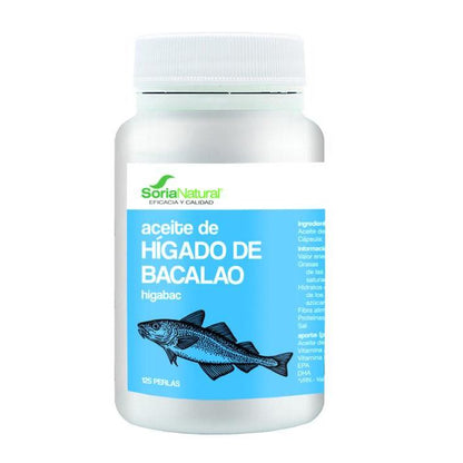 Higabac Torskleverolja Soria Natural 125 kapslar