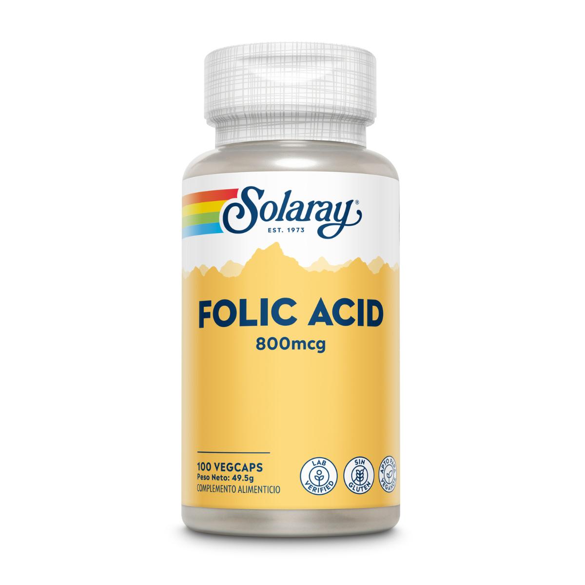 Acido folico 800 mcg Solaray 100 capsule