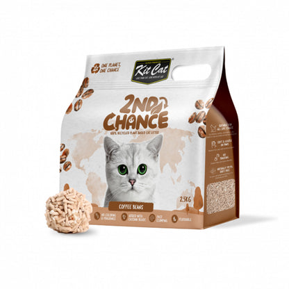 Kit Cat Eco Litter 2nd Chance - Coffee Beans (Natural) 2.5 kg Coffee, Pea and Cassava Seeds