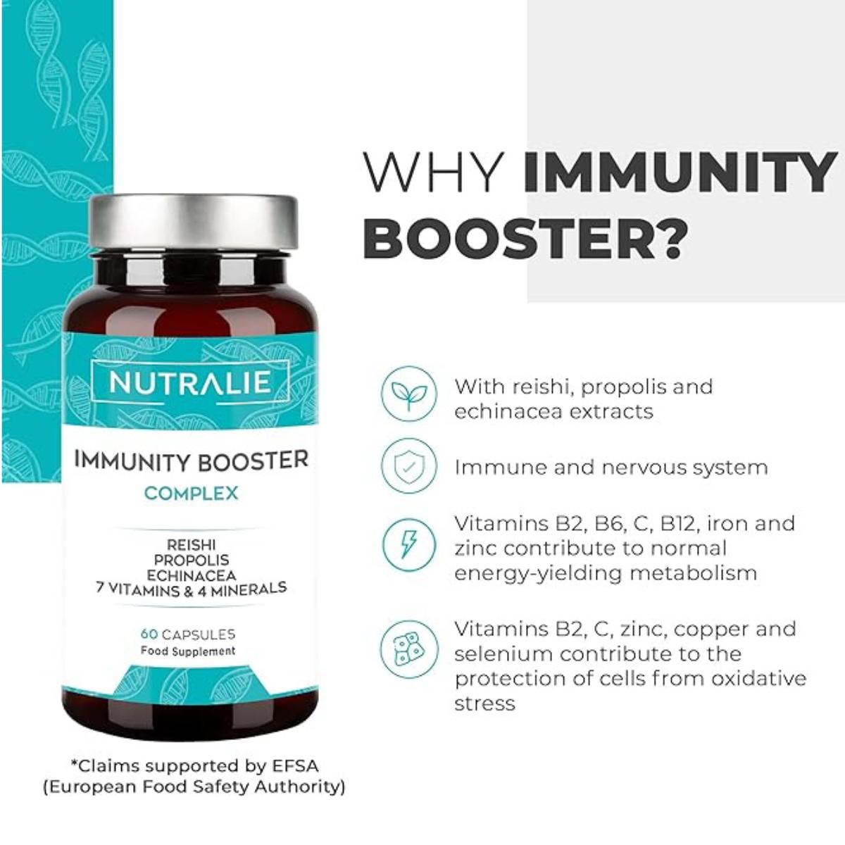 Nutralie Immune Defence with Reishi + Propolis + Echinacea 60 capsules