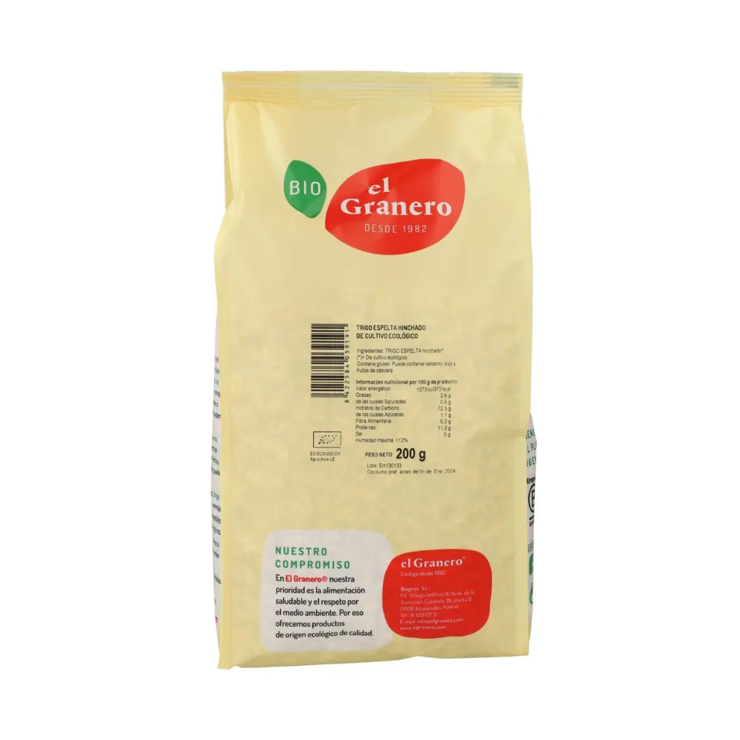 Confezione da 2x Farro soffiato biologico El Granero, 200 g