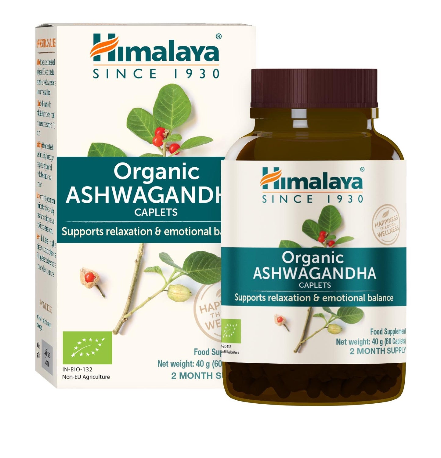 Ashwagandha Organic, Himalaya, 60 kapsułek