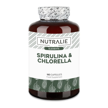 Nutralie Spirulina & Chlorella 1800 mg Energie und Kraft 180 Kapseln