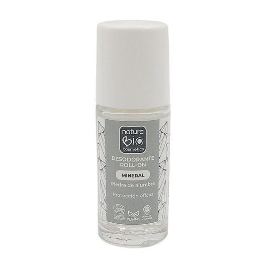 Déodorant roll-on minéral sans parfum, NATURABIO, 50 ml