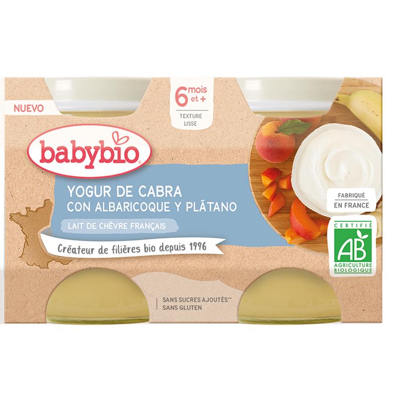 Ekologisk getmjölksyoghurt med aprikos och banan Babybio 2x130 g