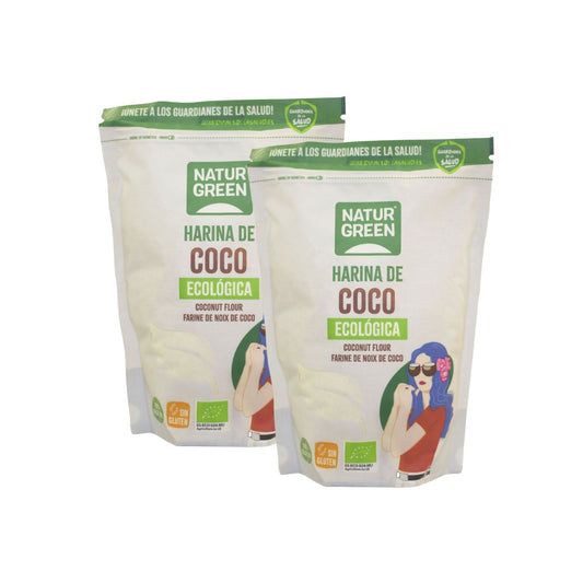 2er-Pack glutenfreies Bio-Kokosmehl NaturGreen 500 g