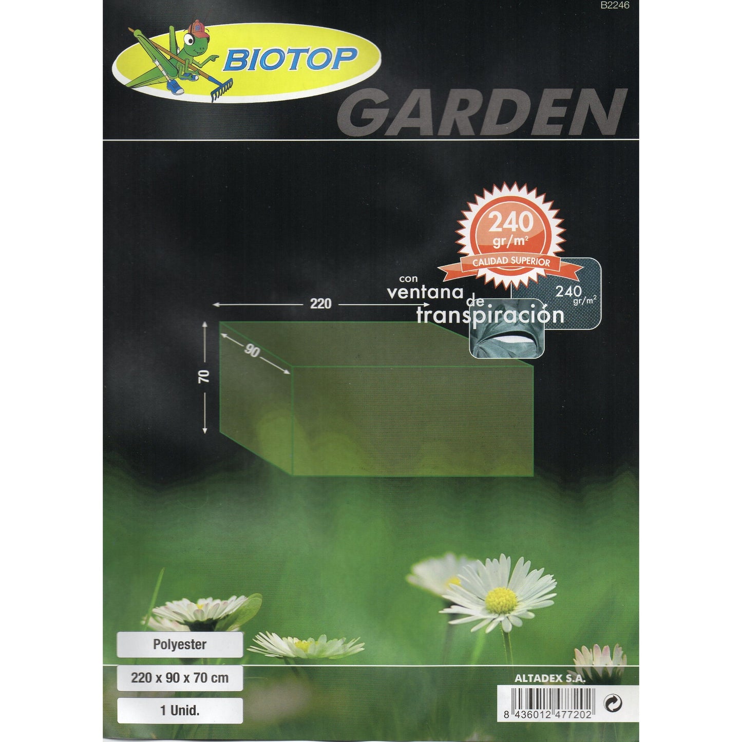 Copridivano in poliestere 220x90x70 cm