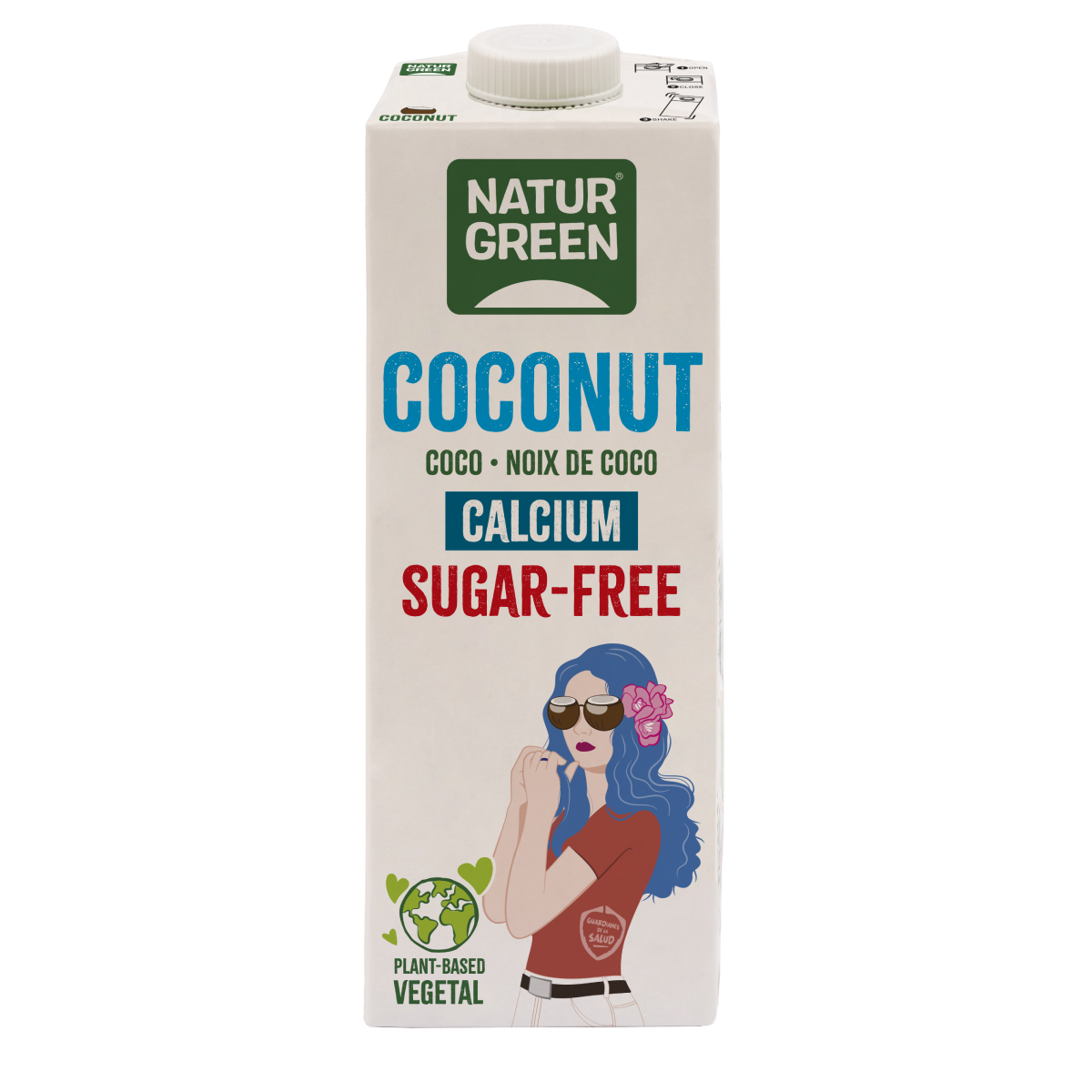 Suikervrije plantaardige drank Coconut met calcium NaturGreen 1 liter