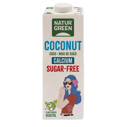 6-pack NaturGreen sockerfri kokosdryck med kalcium 1 liter