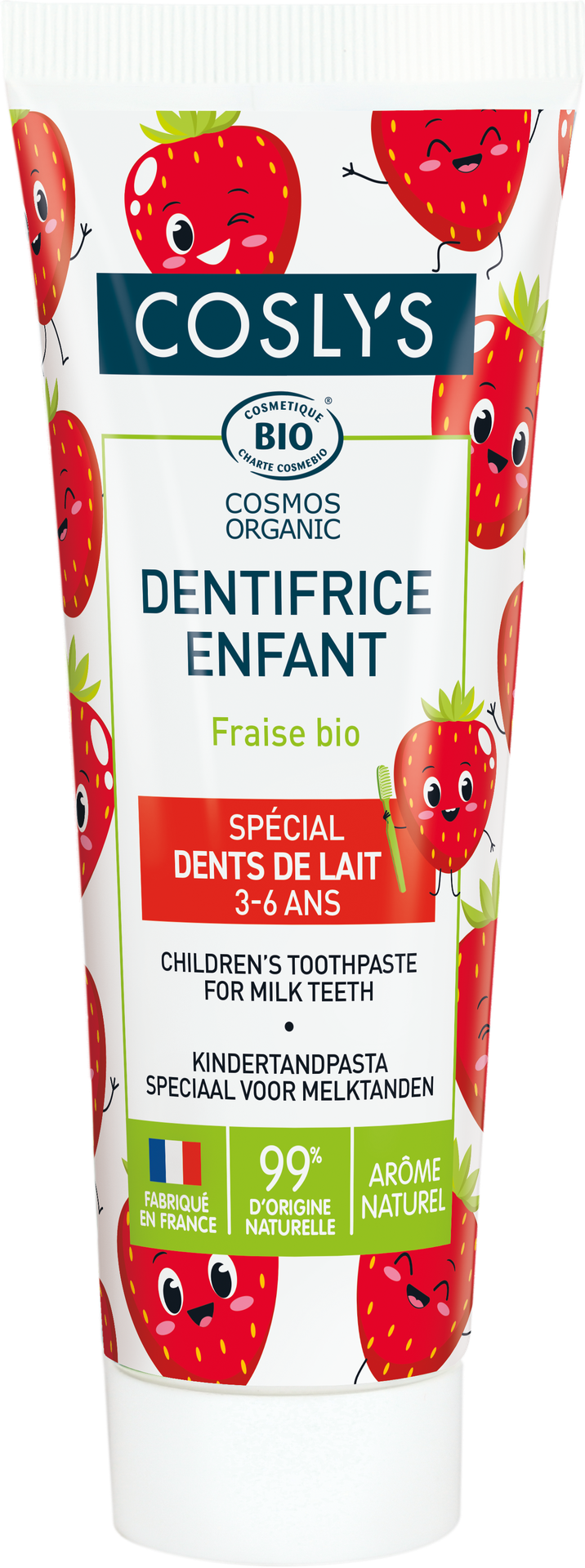Tandpasta voor kinderen met aardbeiensmaak Organica Coslys 75 ml