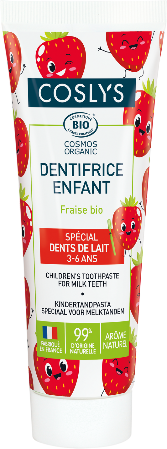 Dentifricio per bambini alla fragola biologico Coslys 75 ml