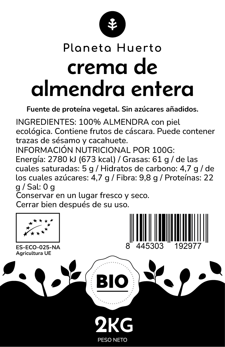 Bio-Mandelcreme Planeta Huerto 2 kg