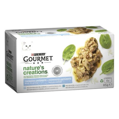 GOURMET Nature's Creations Mini-filéer rika på havsfisk och tonfisk 4 x 85 g