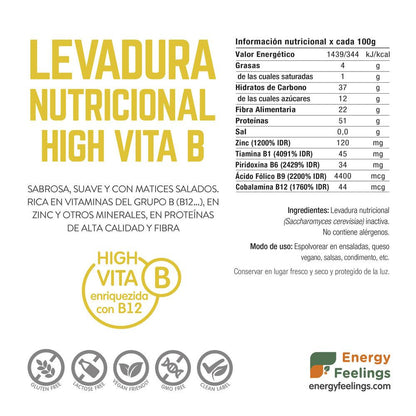 Levure nutritionnelle vitamine B12 en flocons Energy Feelings 250 g