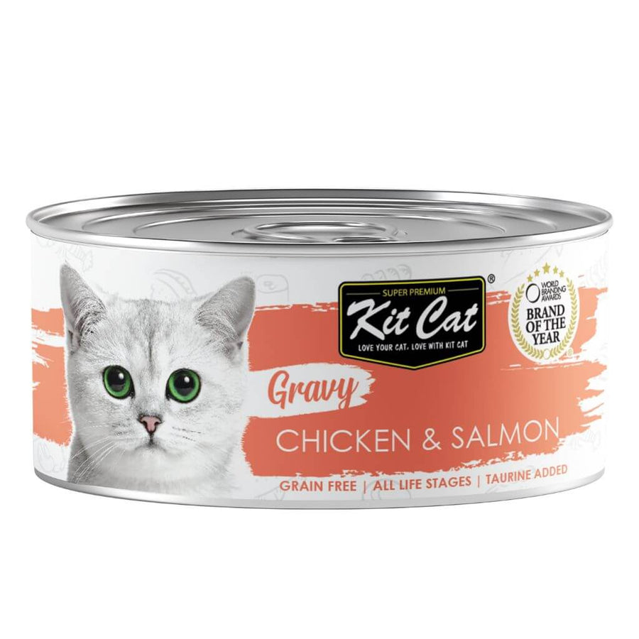 Kit Cat Gravy Tin - Chicken & Salmon 70 g Wet cat food in sauce
