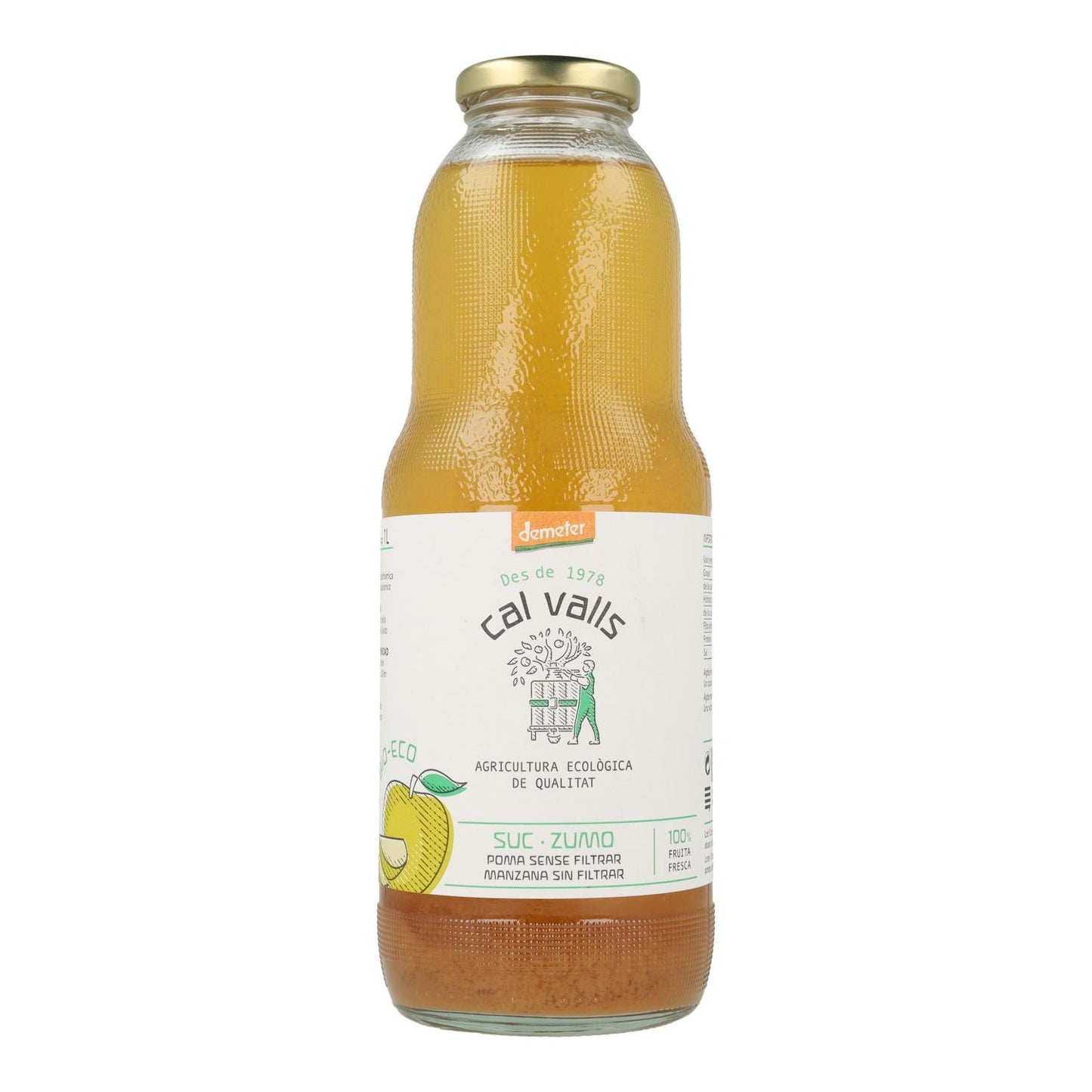 Sok jabłkowy niefiltrowany ECO Cal Valls, 1 l