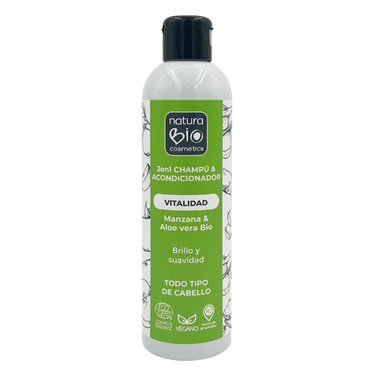 Shampoo e balsamo 2 in 1 Vitalità Aloe e Mela Bio 250 ml NaturaBIO