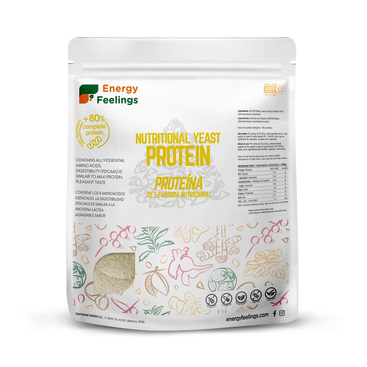 Nährhefe-Protein 84 % Energy Feelings 1 kg