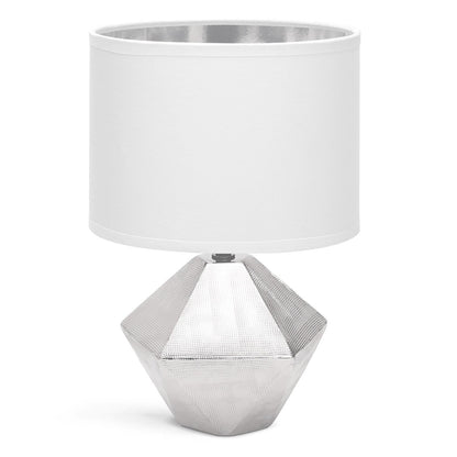 Ceramic table lamp E14 Silver Large size