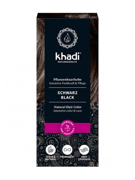 Naturligt svart hårfärg Khadi 100 g