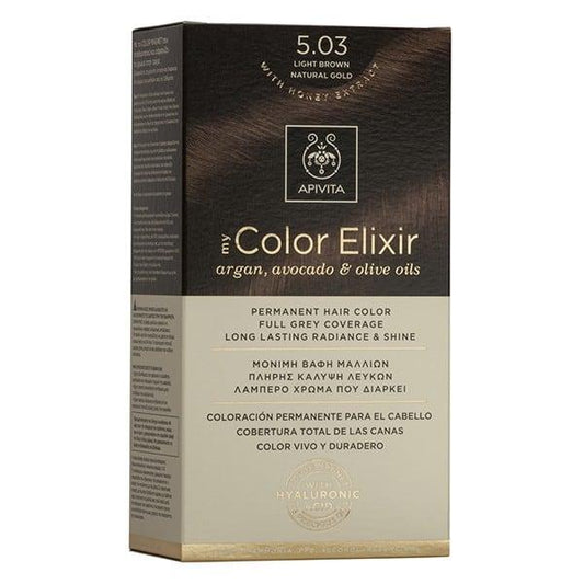 Farba do włosów My Color Elixir N5.03 Naturalny jasny kasztanowy złoty Apivita