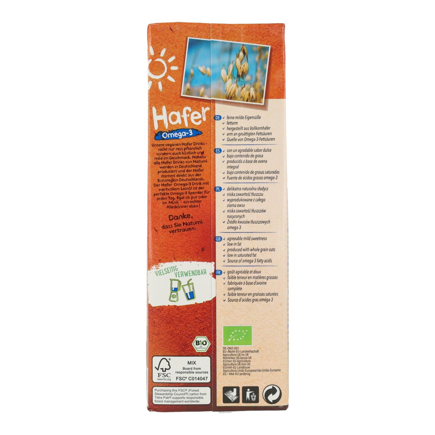 Natumi Organic Oat Drink with Omega 3 1 L