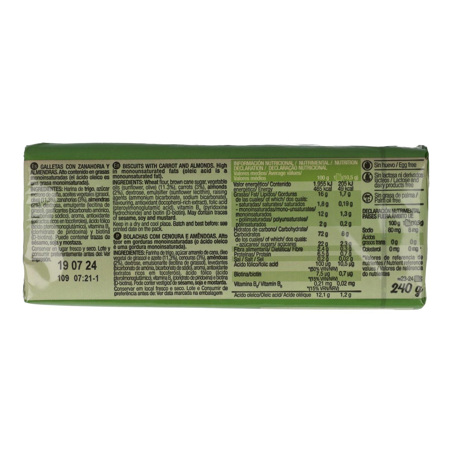 Kakor med morot och mandel Santiveri 240 g