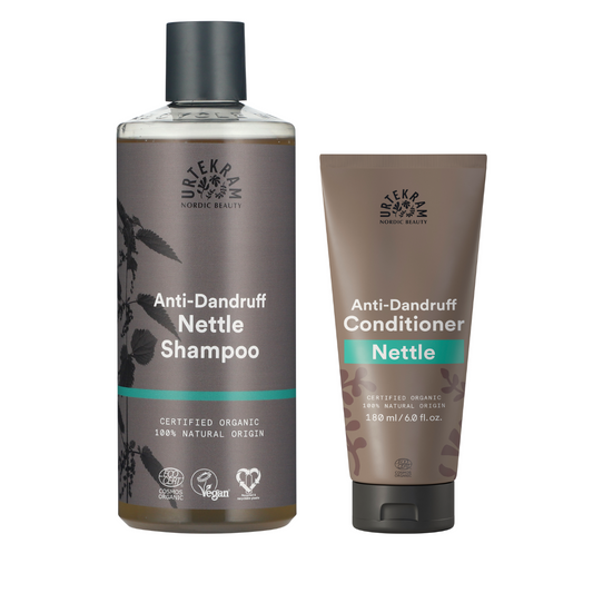 Pack Shampooing anti-pelliculaire à l'ortie 500 ml + CADEAU Après-shampooing à l'ortie 180 ml Urtekram