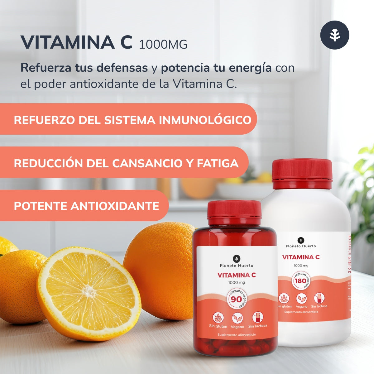 Vitamina C 1000 mg Planeta Huerto 90 cápsulas vegetales
