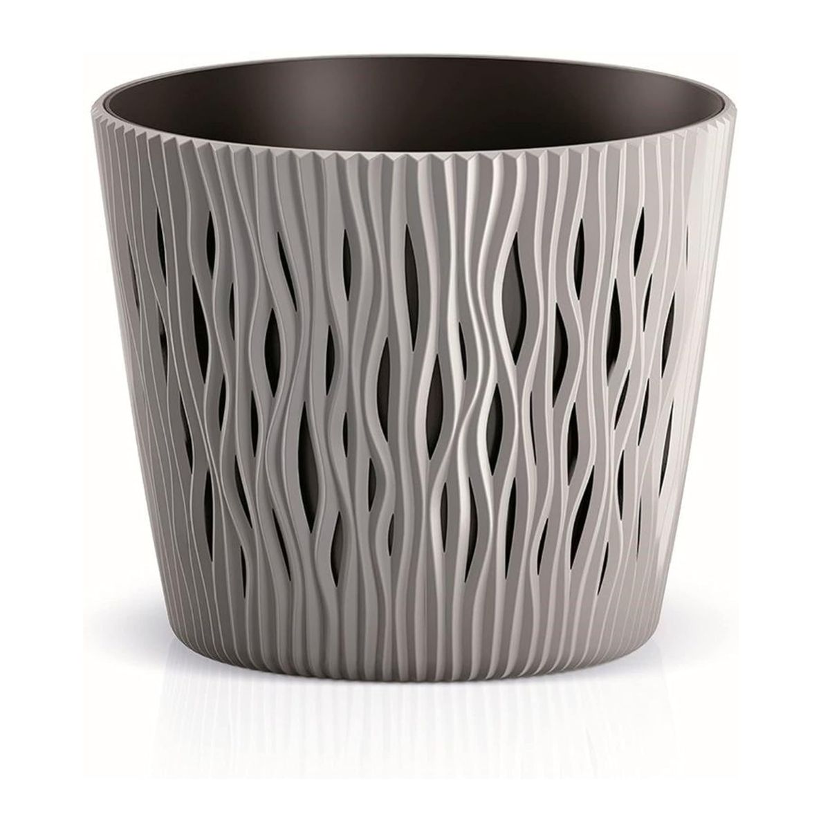 Vaso Duna con inserto grigio talpa D 19 x 17