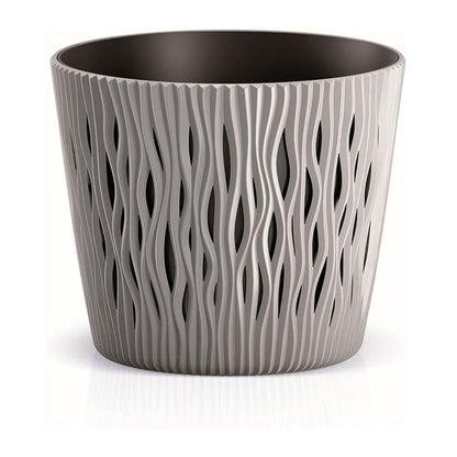 Vaso Duna con inserto grigio talpa D 19 x 17
