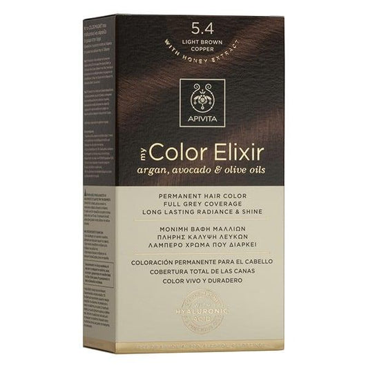 Farba do włosów My Color Elixir N5.4 Jasny kasztan miedziany Apivita