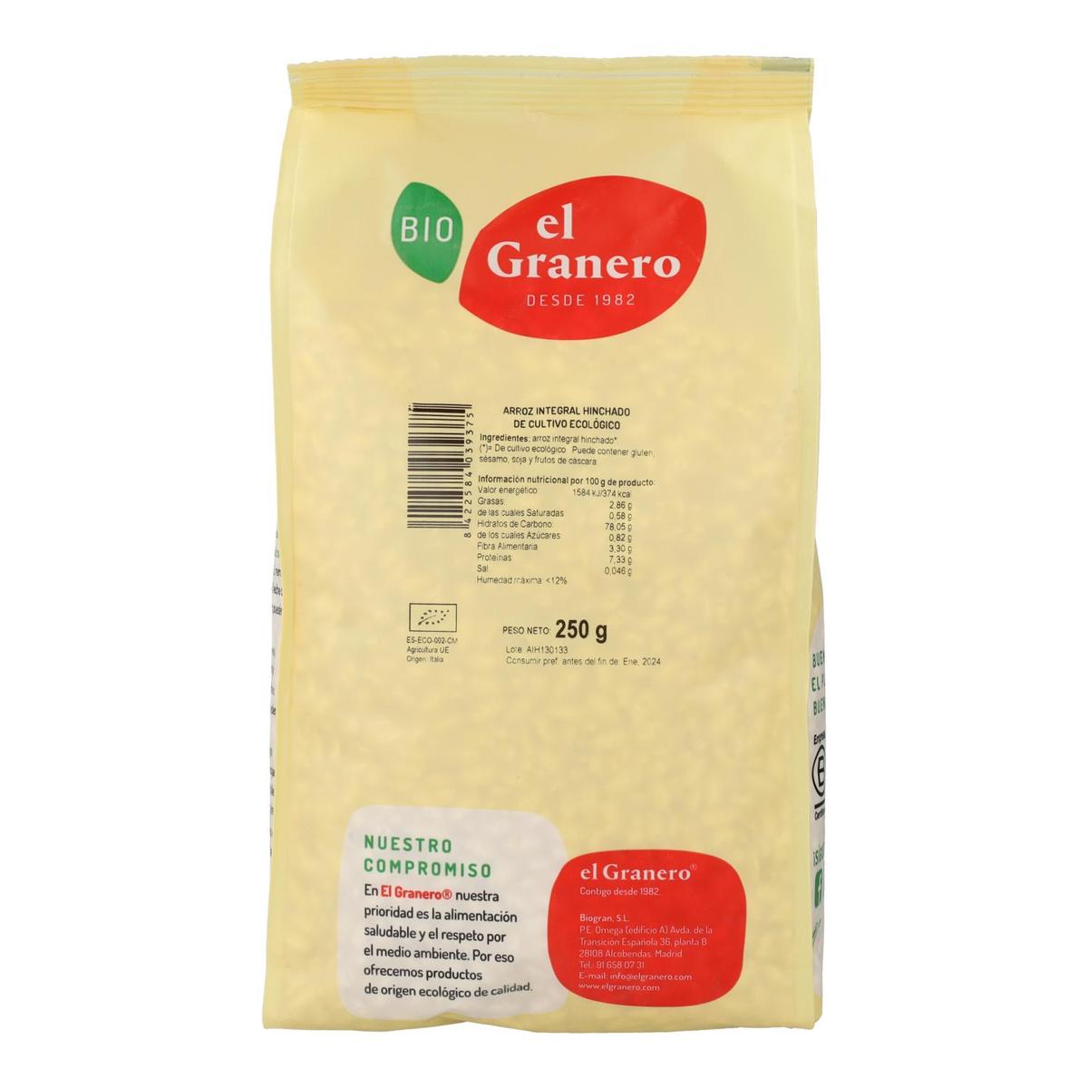 Zestaw 2x ryż pełnoziarnisty dmuchany El Granero, 250 g