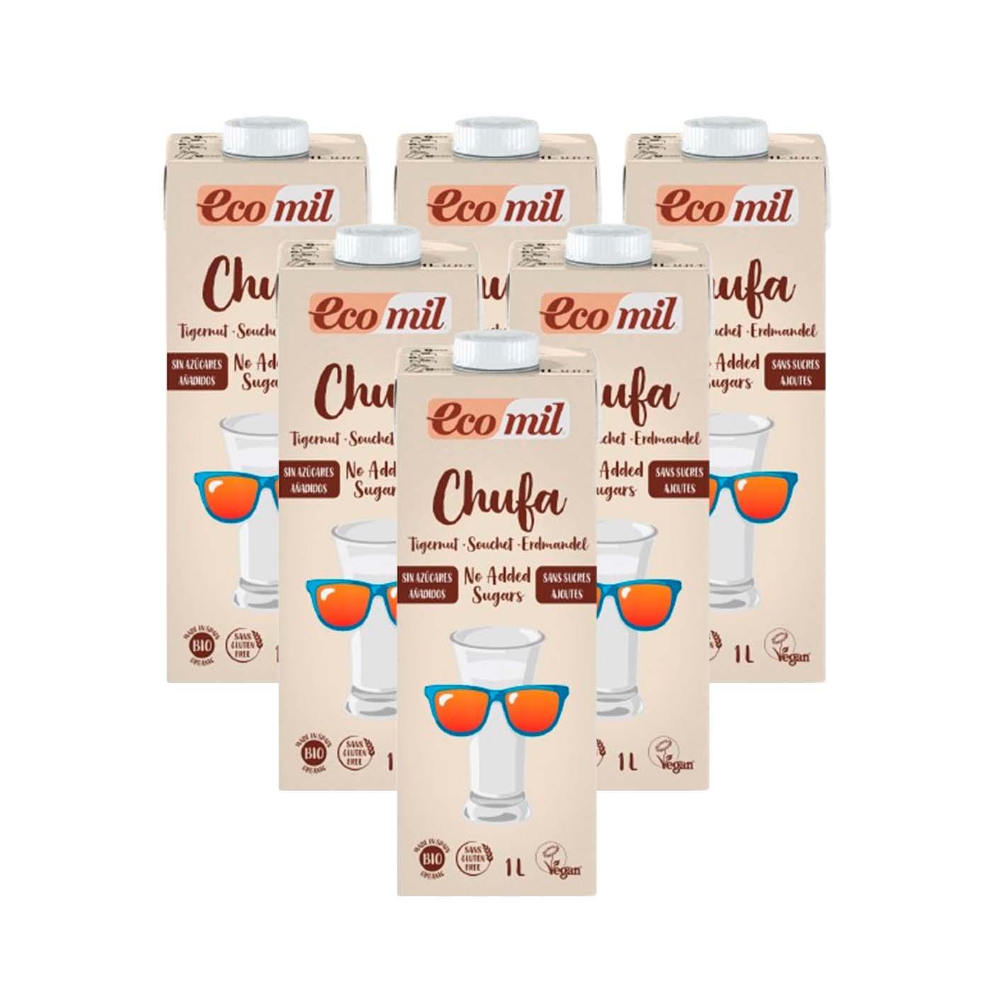 6-er-Pack EcoMil 1 l Zuckerfreies Erdmandeldrink
