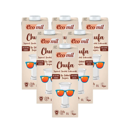 6-er-Pack EcoMil 1 l Zuckerfreies Erdmandeldrink