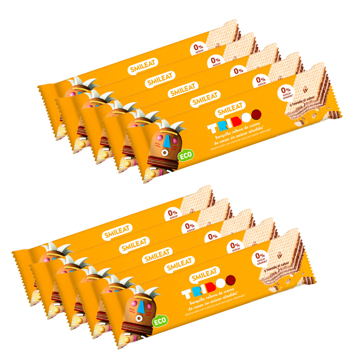 10er-Pack gefüllte ECO-Waffelstangen, Smileat, 30 g