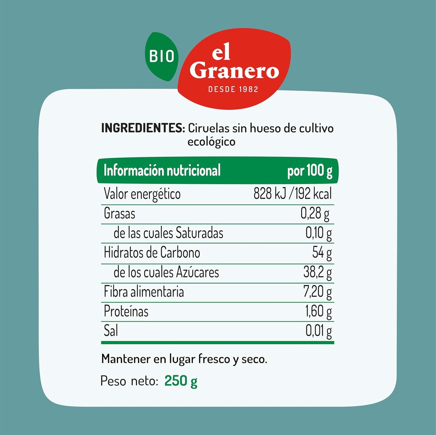 Śliwki bez pestek Bio El Granero 250 g