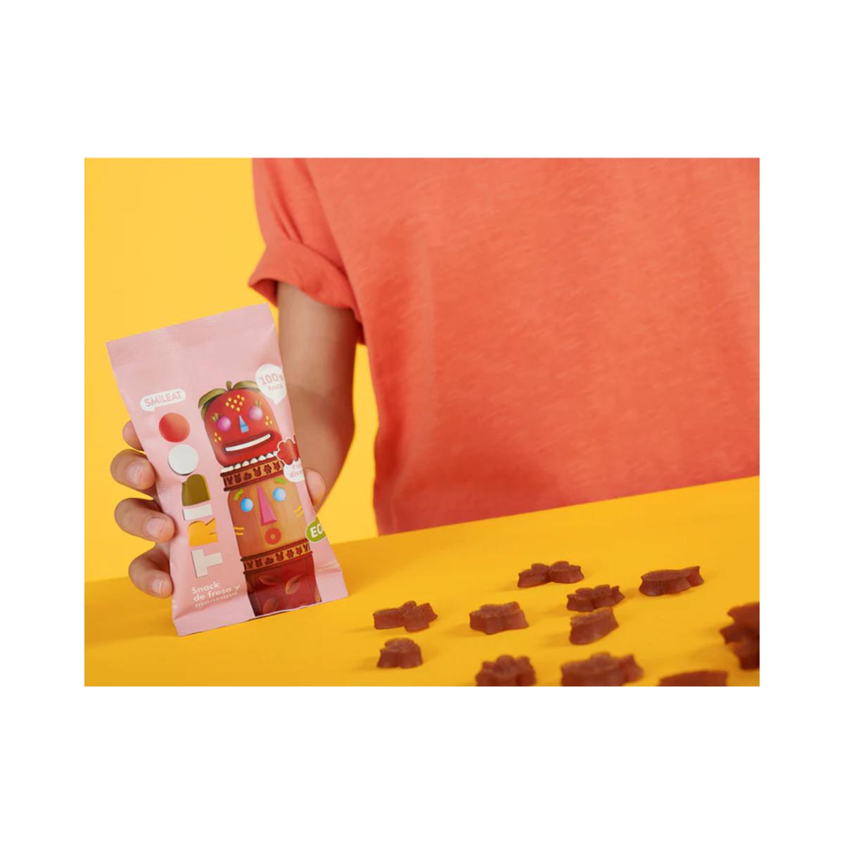 Ekologiskt jordgubbs- och äppelsnacks 25 g, Triboo