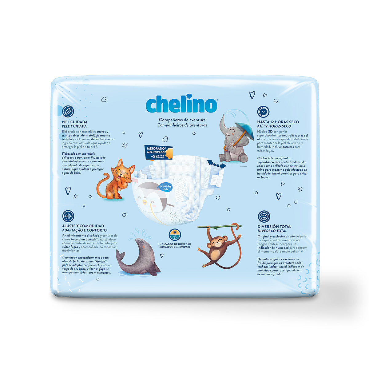 Pack of 6 x Pasitos T5 Nappies (13-18 kg) 30 units, Chelino