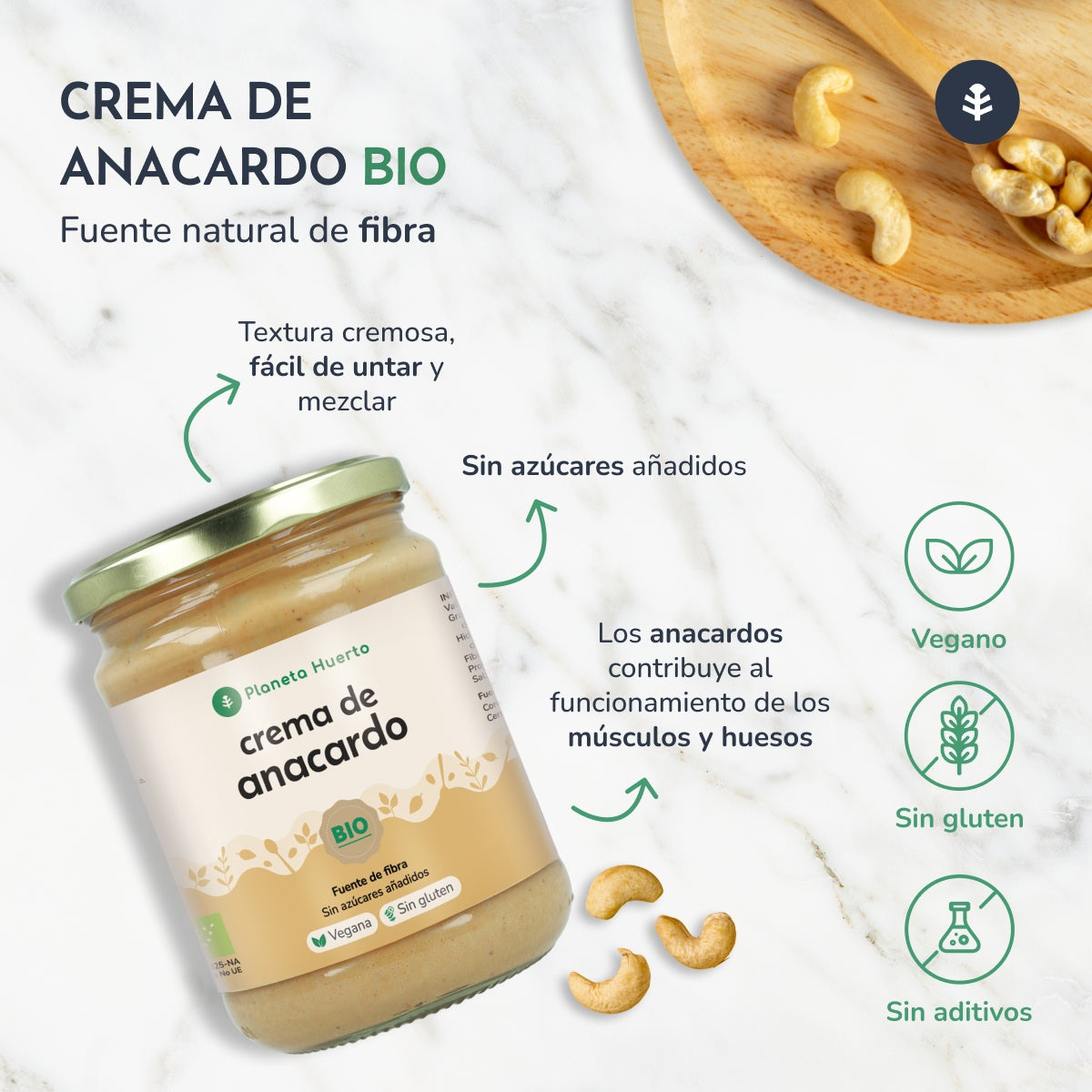 Cashew-Creme ECO Planeta Huerto 350 g