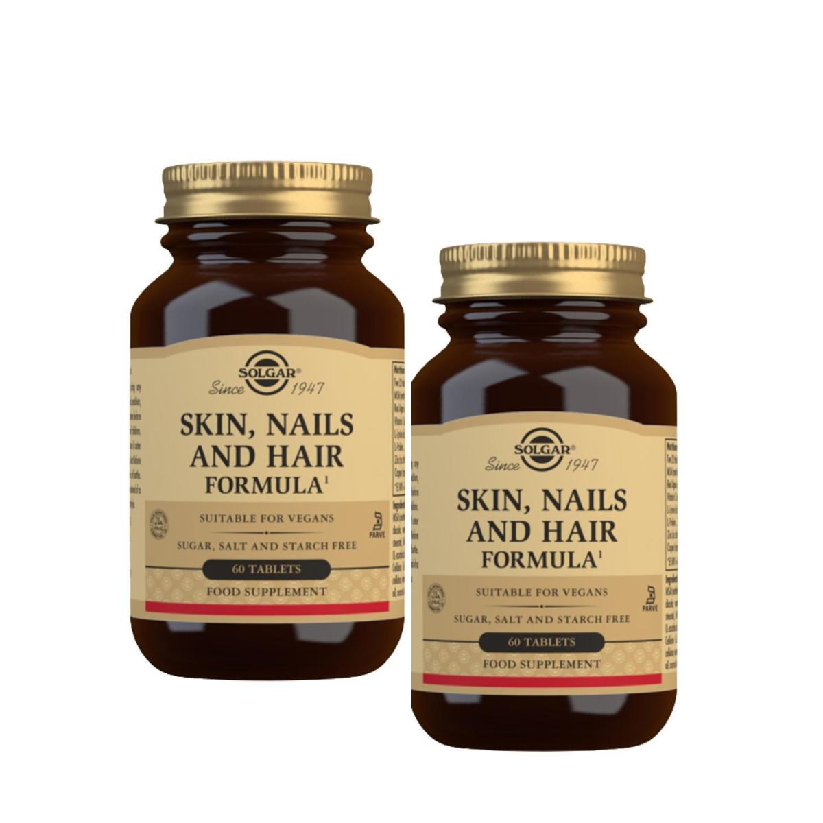 Confezione Formula per capelli, pelle e unghie, 60 + 60 compresse