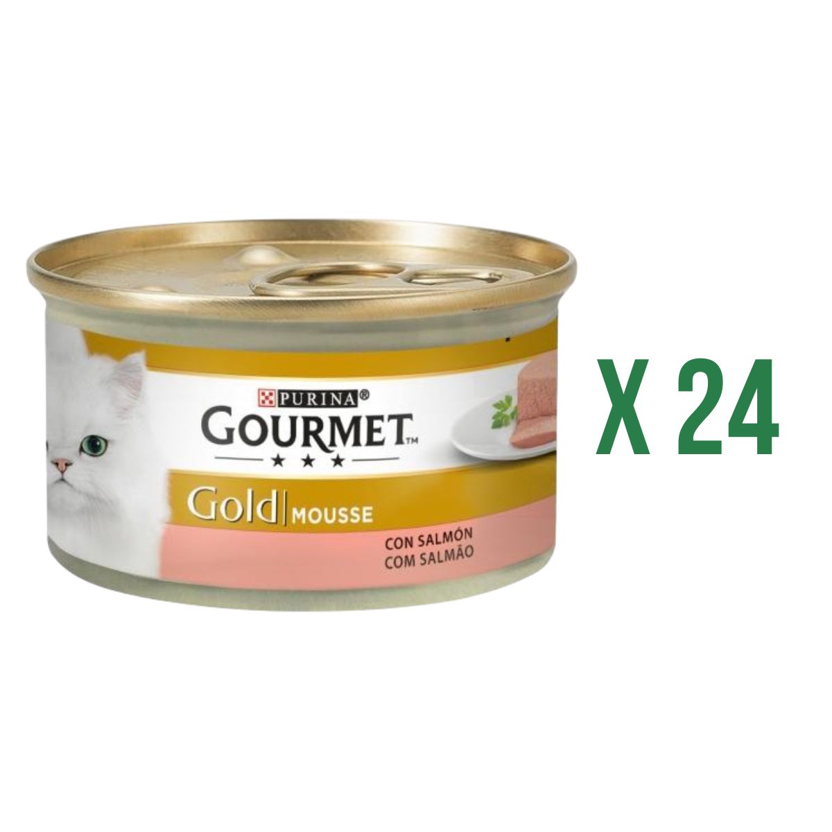 Pack of 24 x GOURMET GOLD Salmon Wet Food Mousse 85 g