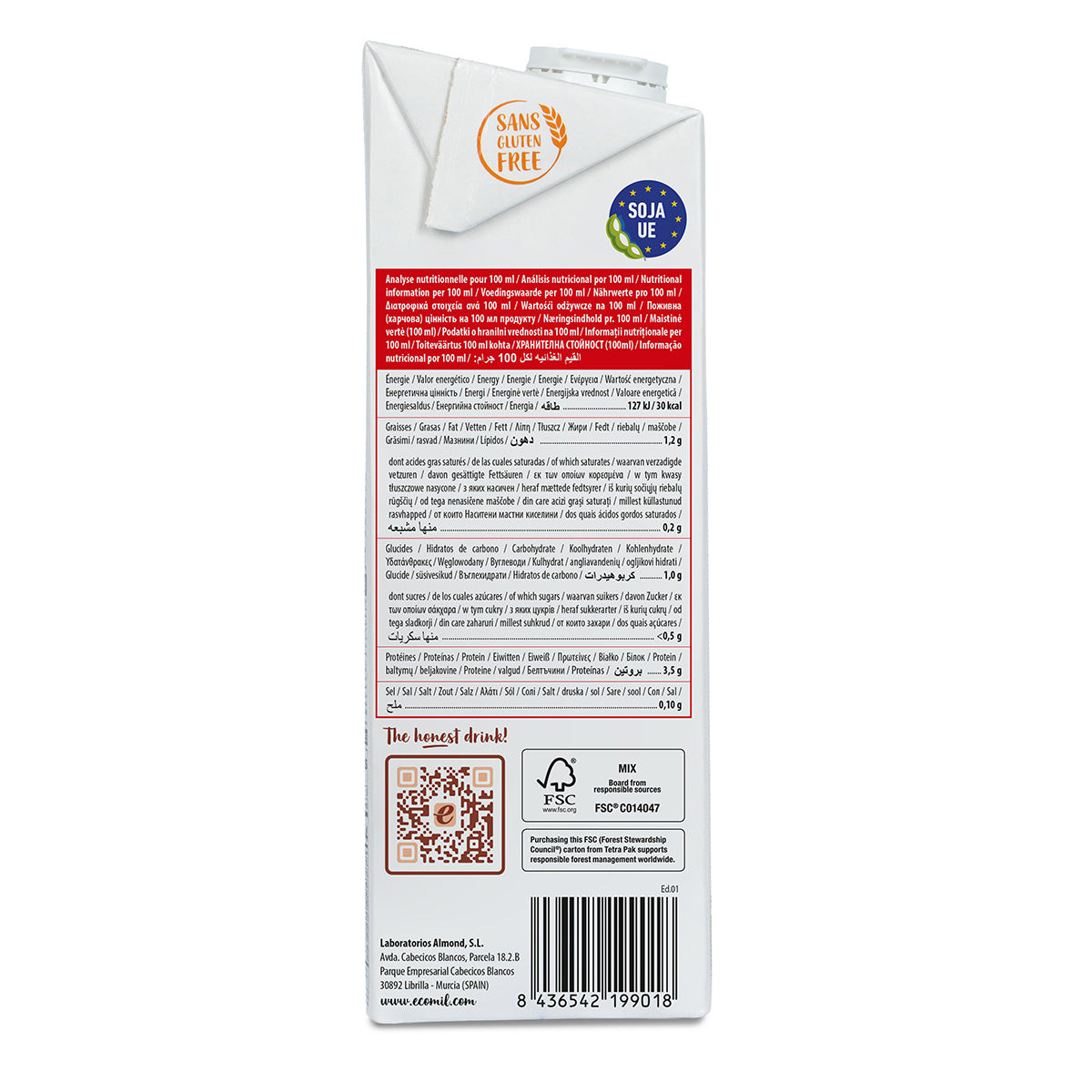 Ecomil Organic Sugar-Free Soy Drink 1 L