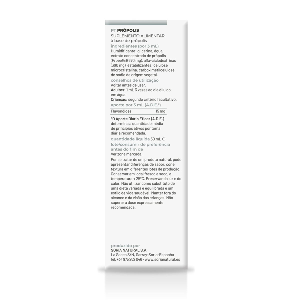 Confezione da 3 estratti di propoli XXI Soria Natural 50 ml