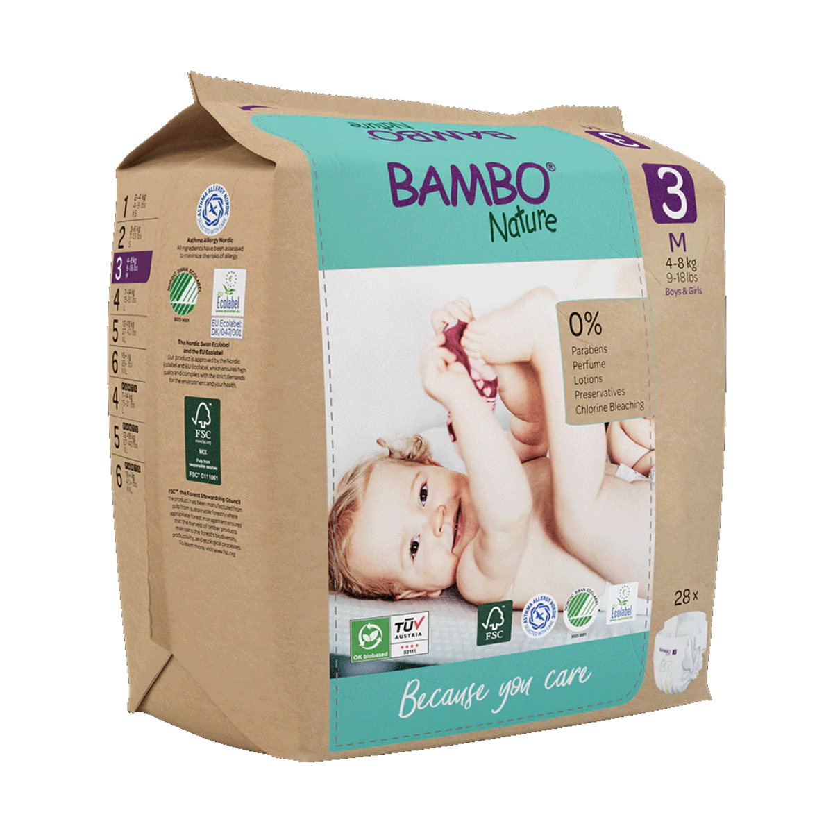 Opakowanie pieluch T3 (4-8 kg) Bambo Nature 168 szt.
