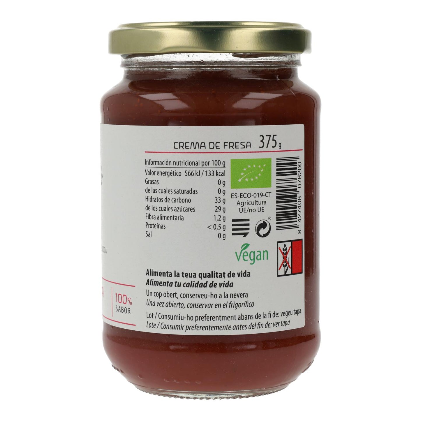 Confiture de fraises ECO Cal Valls, 375 g